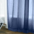 thumbnail image 3 of Lumento Window Curtain 2 Panels Curtains Clear Long Sheer Voile Rod Pocket Basic Home Decor Navy Blue 2PC-W: 20" x H: 98", 3 of 5
