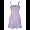 thumbnail image 3 of Cortos de Verano A para Mujer, Casuales Sin Mangas con Bolsillos Púrpura Lavanda M, 3 of 9