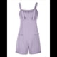 thumbnail image 3 of Cortos de Verano A para Mujer, Casuales Sin Mangas con Bolsillos Púrpura Lavanda S, 3 of 9