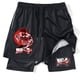thumbnail image 3 of Pantalones cortos de gimnasio con estampado de Anime para hombre, 2 en 1, malla de secado rápido, culturismo, Fitness, correr, Verano, 3 of 5