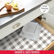 Con-Tact Creative Covering™ Printed Vinyl Top - Gingham Gray, 18 in. x 16 ft., Designed to Help with Surface Protection and Shelf Organization