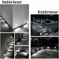 thumbnail image 4 of Luz de pared empotrable LED de 3W, luces de escalera impermeables IP65 de color blanco frío, luces de escalón, aluminio, iluminación decorativa para interiores y exteriores, carcasa negra, 4 of 5