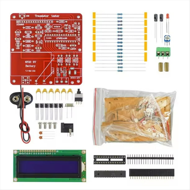Probador de Transistores M8, Multímetro, Medidor de Resistencia, Capacitancia, Triodo e Inductancia, Kit de Montaje de Soldadura DIY.