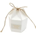 thumbnail image 3 of YISITIAN 50Pcs Hexagonal Marble Wedding Candy Box for Guests, Elegant Mini Candy with Bow Ribbons Boxes, Baby Shower Birthday Decoration Bridal Favor, MultiPurpose Use, (White Paper) CJ919-11358, 3 of 4