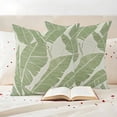 thumbnail image 4 of Pack of 2 Outdoor Pillow Covers 18x18 Inch Waterproof Green Palm Leaf Throw Pillow Covers,Decorative Couch Pillow Case Sham Tropical Botanical Summer Pillowcases Cushion Covers for Patio Garden, 4 of 8