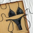 thumbnail image 2 of EYNMVR Womens 2 Piece Bikini Sets Grommet Eyelet String Thong Bathing Suit High Cut Triangle Micro Cheeky Swimsuits, 2 of 7