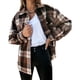 thumbnail image 1 of Chaqueta Blusas de otoño para mujer, camisa a cuadros informal de manga larga, atuendo diario (marrón L) Ygjytge Marrón T L para Mujer, 1 of 6