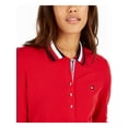 thumbnail image 3 of TOMMY HILFIGER $49 Womens New Red Color Block Long Sleeve T-Shirt Top S B+B, 3 of 4