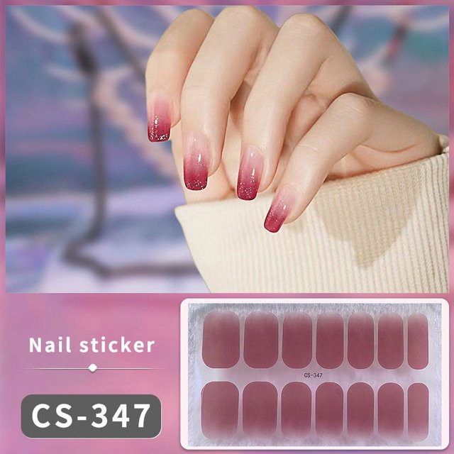 Pegatinas de uñas de Gel DIY, tiras de uñas de Color sólido de larga duración, parche deslizante, calcomanía de cubierta completa, parche de manicura