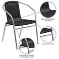 thumbnail image 3 of Flash Furniture Lila Commercial Aluminum and Black Rattan Indoor-Outdoor Restaurant Stack Chair, 3 of 12