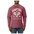 thumbnail image 2 of Wild Bobby Hamptons Tennis Club Est 1986 Sports Mens Long Sleeve Shirt, Vintage Heather Red, 3X-Large, 2 of 6