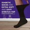 thumbnail image 2 of Diamond Star 3-Pack Diabetic Socks for Men & Women - Non-Binding Cushion Cotton Crew Socks for Neuropathy, Edema, & Circulatory Support (Brown, Sock Size 10-13, Fits Men's Shoe Size 7-12), 2 of 6