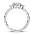 thumbnail image 3 of Bow Jewelry 2.1 Ct Oval Cut 3-Stone Engagement Wedding Ring - 14K White Gold Plated Hidden Halo Cathedral Shank Lab-Created Moissanite Trilogy Ring for Her - Wedding and Engagement Prong Setting, 3 of 3