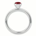 thumbnail image 2 of 925 Sterling Silver High 5mm Round Garnet Stackable Ring Stone Gemstone Birthstone June Rhodolite, 2 of 8