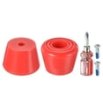 thumbnail image 1 of Unique Bargains Roller Skate Toe Stops with Screwdriver 82A Rubber Brake Stoppers Block, Red 1 Pair, 1 of 5