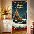 thumbnail image 2 of Decorative Design Merry Christmas Banner Polyester Material Christmas Tree Vintage Truck for Indoor Decoration Holiday Celebration Winter Party, 2 of 7