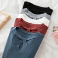 thumbnail image 3 of Suéter de punto calado para mujer, jerseys acanalados, suéteres básicos, jerséis ajustados, Tops suaves y cálidos, Otoño e Invierno, 3 of 5