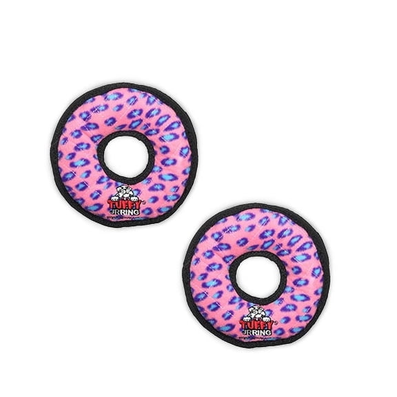 Tuffy® 2-Pack Jr Ring Dog Toys: Ultra Durable Plush with Multiple Layers & Multiple Seams