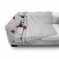 thumbnail image 3 of Animal Soft Flannel Fleece Blanket, Sheep Couple with Heart Shapes in Love Hanging on Washing Fun Comic Cartoon Art, Cozy Plush for Indoor and Outdoor Use, 60" x 80", Red White Black, by Ambesonne, 3 of 6