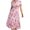 Pink, variant on AOOCHASLIY Ladies Dresses Trendy Women Summer Casual V Neck Printing Sleeveless Elastic Waist Dress