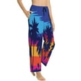 thumbnail image 2 of Kll Womens Beach With Palm Trees Print Pajama Pants Soft Pajama Bottoms For Women Cozy Lounge Pants, 2 of 9