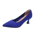 thumbnail image 2 of DIVVce Heeled Pumps Women Knit Fabric Pointed Toe Comfortable Slip On Casual Lightweight Office Footwear, 2 of 7