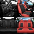 thumbnail image 7 of Car Seat Covers Full Set Fit for Hyundai Santa Fe 2001-2026, Premium Faux Leather Waterproof Breathable Anti‑Slip Seat Protectors, Black&Red, 7 of 7