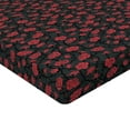 thumbnail image 2 of Ambesonne Feminine Fitted Sheet, Romantic Vintage Rose Art, Queen Size, Charcoal Grey Black Red, 2 of 3