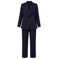 thumbnail image 5 of Cagogo Women Plus Size 2 Piece Outfit Long Sleeve Blazer Tops Wide Leg Pants Set Casual Business Lounge Suits Tracksuits Travel Work Clothes, Black L, 5 of 8