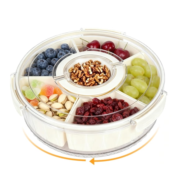 YOYTOO Snack Box Container with Dividers 6 Compartment Snackle Boxes Containers Lunch Box with Lids & Handle, White