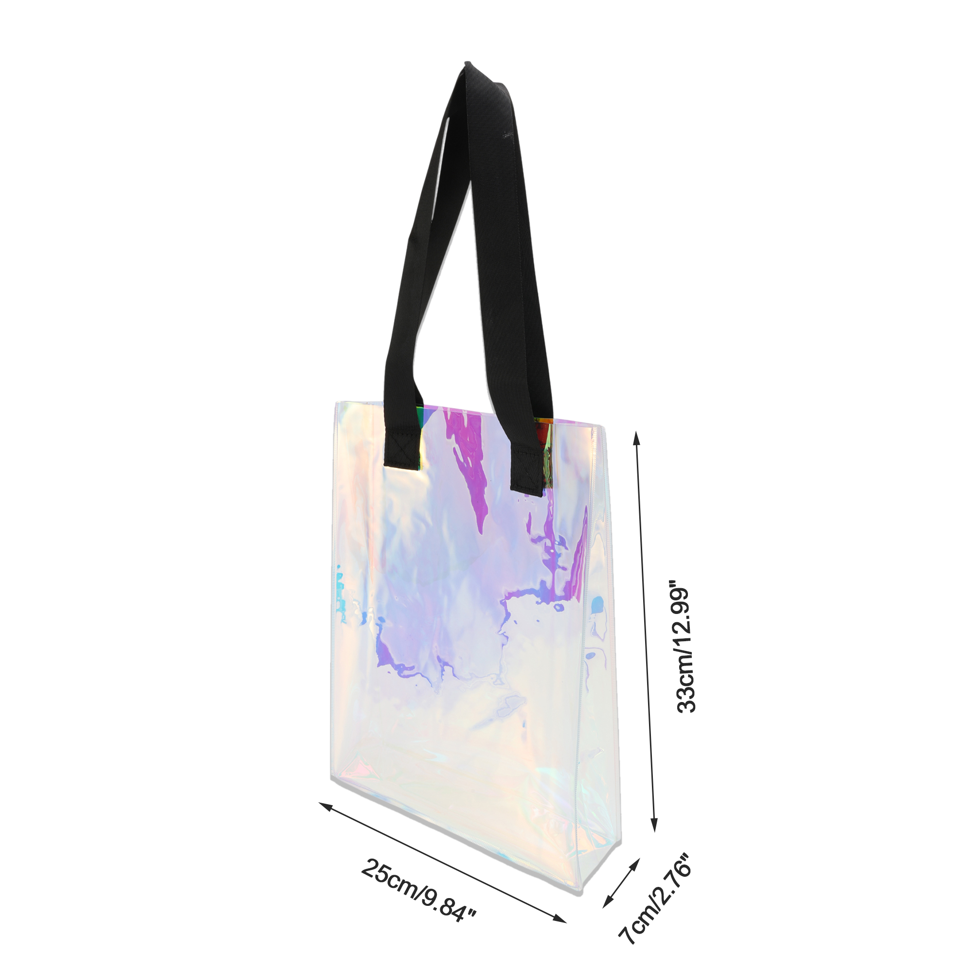 Unique Bargains Multicolor Ribbon Handle Gift Bag 1Pc Multicolor 9.84"x2.76"x12.99"