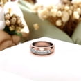 thumbnail image 2 of Auory Mens and Womens Moissanite Wedding Band 925 Sterling Silver 1.28 Ct 7 Princess Cut Engagement Ring Rose Gold Plated Size 5-14, 2 of 10