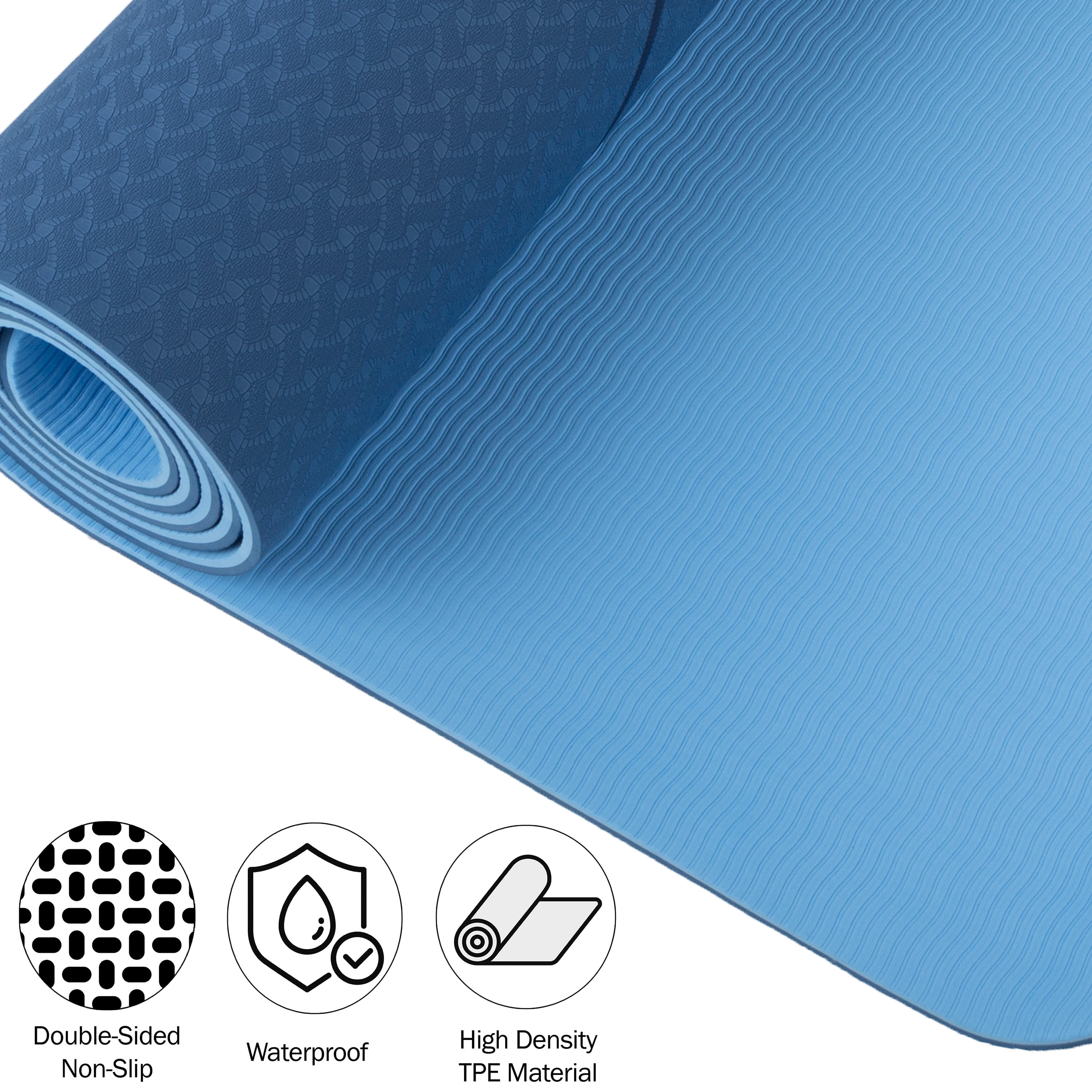 Non-Slip Yoga Mat with Alignment Marks '? Lightweight Exercise Mat with Carry Strap for Ho