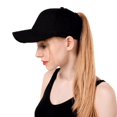 thumbnail image 2 of Adjustable Ponytail Cap Messy High Buns Ponycap Cotton Baseball Hat Cap, 2 of 2