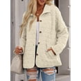 thumbnail image 6 of Women'S Light Weight Quilted Casual Winter Open Front Button Down Puffer Coat Outwear Cardigan Cream White XL, 6 of 8