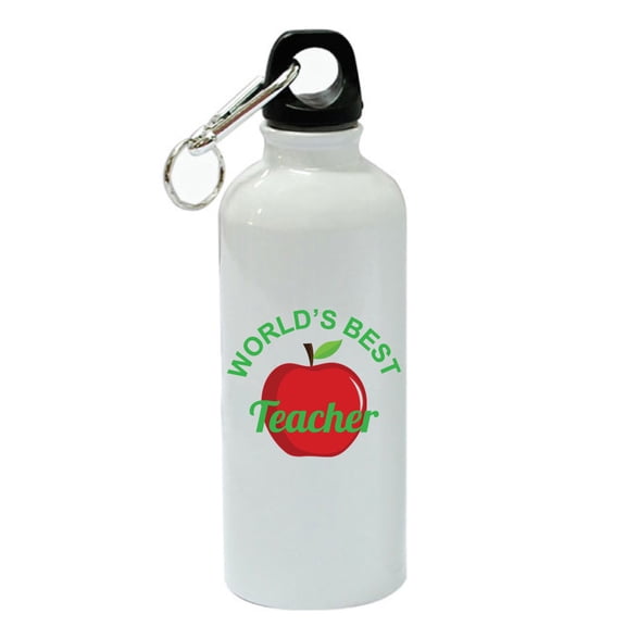 World's Best Teacher White Aluminum Sports 20 oz Water Bottle