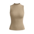 thumbnail image 3 of Livrdious Womens Mock Neck Ribbed Tank Tops Fall Layering Shirt Slim Fit Stretchy Sleeveless Top for Cardigans Blazers, 3 of 8