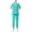 Mint Green, variant on Scrubs for Women Set - Stretch V-Neck Scrub Top & Jogger Pant with Pockets Yellow 12(XXL)