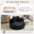 thumbnail image 5 of FIRSCOOK 55.9" Oversized Round Chair Lounge Chaise Indoor, Corduroy Cloud Sofa Chair, Black, 5 of 6