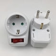 thumbnail image 5 of Adaptador de corriente con enchufe de conversión europeo de 1 a 1 vía con interruptor, 16 A CA 250 V, enchufe de viaje de la UE., 5 of 5