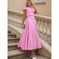 thumbnail image 5 of Women 2 Piece Lounge Sets Matching Vacation Outfits Top and Skirt Sets Pink S, 5 of 9