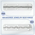thumbnail image 3 of Uxcell Small Piano Hinge Mini Jewelry Box Hinges with Screw for Jewellery Wooden Box Silver Tone, 3 of 7