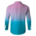 thumbnail image 5 of Mens Shirts Casual Gradient Printed Long Sleeve Button Down Lapel Blouses Soft Loose Fall Tops Blue L, 5 of 5