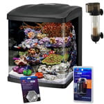 Coralife NEW STYLE Size 16 LED BioCube Aquarium with Protein Skimmer and FREE Hydrometer and Cleaning (Best Size Fish Tank)