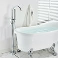thumbnail image 6 of Chrome Bathtub Floor Mount Faucet Single Handle Mixer Tap 360 Rotation, 6 of 9