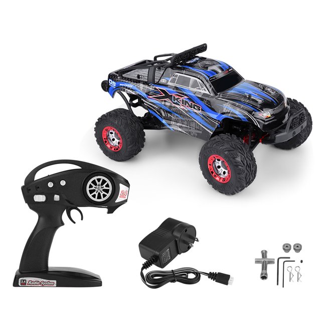 2.4GHz 2 canales 1/12 Escala 4WD Vehículo todoterreno Sin escobillas RC Racing Car US 100-240V (Azul)