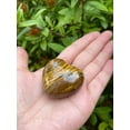 thumbnail image 3 of Tiger Eye Gemstone Hearts, Polished Tiger Eye Puffy Hearts, Tiger Eye Palm Stone, Tiger Eye Heart (10 Hearts）, 3 of 8