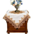 thumbnail image 4 of Lace Border Bedside Table Cover Square Table Cloth, End Table Coffee Tablecloth Cover for Kitchen Home Dining Holiday Decor, 4 of 7