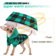thumbnail image 6 of QBLEEV Etra Warm Fleece Lined Dog Coat for Small Medium Dogs, British Style Plaid Dog Hoodie with Leash Hole for Cold Weather/Winter/Christmas Dog Apparel Green，M, 6 of 6