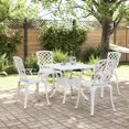 thumbnail image 1 of vidaXL 5 Piece Garden Dining Set White Cast Aluminium, 1 of 5